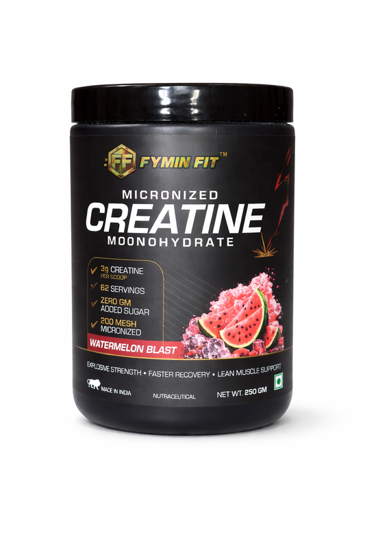 Fymin Fit Micronized Creatine Monohydrate 250g Powder | Watermelon Blast | Gym Supplement for Strength, Recovery & Muscle Growth